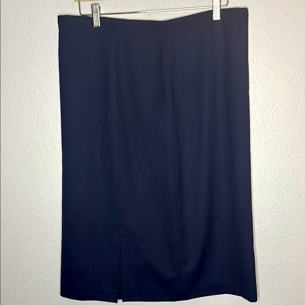 NWT New Pendleton Navy Virgin Wool Knee Length Skirt Size 14
